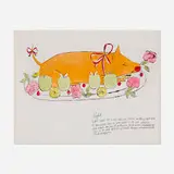 Andy Warhol, Piglet (from the Wild Raspberries portfolio), 1959, offset lithograph with hand-coloring