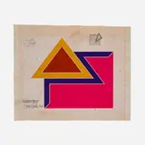 Frank Stella, Preliminary Drawing (Eccentric Shaped Canvas No. 2), 1966, gouache, graphite and colored pencil on graph paper
