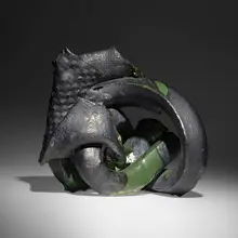 Lynda Benglis, Knot/Hat with Green, 1992-93, glazed earthenware
