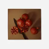 Michael Leonard, Five Pomegranates, 1996, alkyd-oil on Masonite