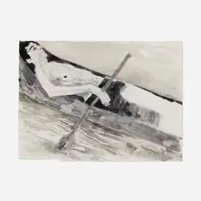 Untitled (Rest) by Hernan Bas, 2001, waterbased oil on paper, sold May 2023