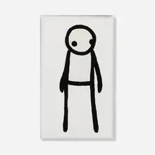 Untitled by Stik, 2011, paint marker and acrylic on canvas, sold May 2023