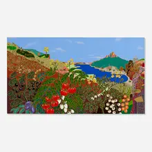 Michael Eade, Wild Tomatoes, 2005, egg tempera, colored gesso, gold, aluminum, and copper leaf on panel