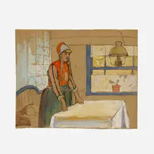 Edward Penfield, Woman in Interior, c. 1910, watercolor, gouache and charcoal on paperboard