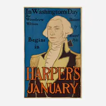 Edward Penfield, Harper's January (In Washington's Day), 1896, lithograph in colors