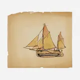 Edward Penfield, Sailboat, watercolor and ink on paper