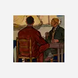 Edward Penfield, Two Men Seated