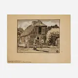 Edward Penfield, Study for Loose Leaves of Diplomacy: A Danish Cottage, watercolor and ink on paperboard