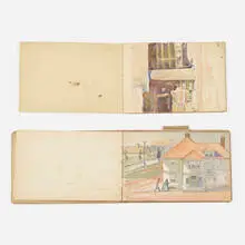 Edward Penfield, Sketchbooks, set of two, 1908, mixed media on paper