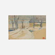 Edward Penfield, The Back Road, watercolor and gouache on paper