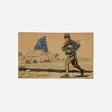 Edward Penfield, Man Walking in Village