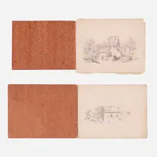 Sketchbooks, set of two by Edward Penfield, graphite on paper, sold May 2023