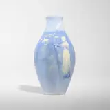 Rare Aerial Blue vase with shepherdess and sheep by William P. McDonald for Rookwood Pottery, sold Jun 2025