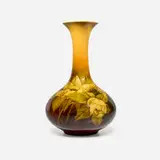 Tall Light Standard Glaze vase with magnolia by Kataro Shirayamadani for Rookwood Pottery, sold Jun 2025