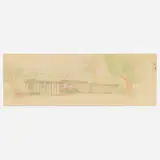 Frank Lloyd Wright, Rendering of the Joseph Euchtman House, Baltimore, c. 1939, graphite and colored pencil on paper