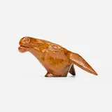 George E. Ohr, Donkey inkwell, c. 1895, glazed earthenware