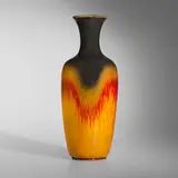 William Day Gates for Teco Pottery, Rare and Tall Aventurine vase, model 64C