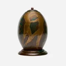 Paul Mergier, Dinanderie vase with dancing nude figures
