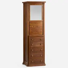 Frank Lloyd Wright, Drop-front gentleman's dressing cabinet from the master bedroom of the first Francis W. Little House, Peoria, Illinois, c. 1902, oak, mirrored glass, patinated brass