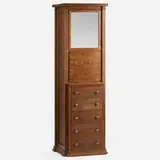 Frank Lloyd Wright, Drop-front gentleman's dressing cabinet from the master bedroom of the first Francis W. Little House, Peoria, Illinois, c. 1902, oak, mirrored glass, patinated brass