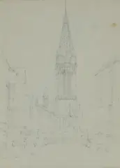 Untitled by John Sell Cotman, a Norwich church with a spire pencil 17 x 12cm (2) Provenance: Dawson Turner, sold Dec 2020