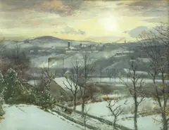 Untitled by Tom Scott, Thomas Scott RSA (1854-1927) 'Selkirk in winter' watercolour 33 x 43cm, sold Dec 2020