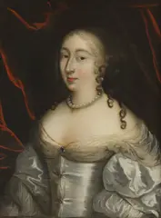 Jacob Huysmans, Untitled, in a silver dress and pearl necklace oil on canvas 63 x 49.5cm