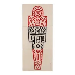 Keith Haring, Totem (Littmann pp.158-159), 1989, Woodcut in colors on three sheets of Japan paper