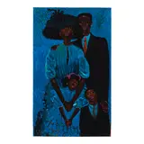 Geoffrey Holder, Family in Blue, 1994, Lithograph in colors on wove paper