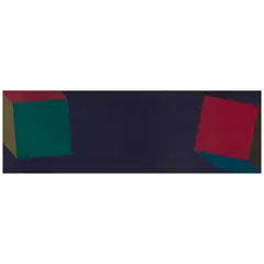 Sol LeWitt, Two Cubes with Colors Superimposed (Blue) (Krakow 1988.03), 1988, Screenprint in colors on wove paper