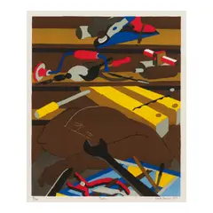 Tools (Nesbett L77-3) by Jacob Lawrence, 1977, Offset lithograph in colors on wove paper, sold Apr 2026