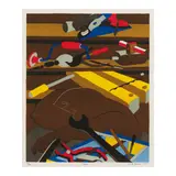 Jacob Lawrence, Tools (Nesbett L77-3), 1977, Offset lithograph in colors on wove paper