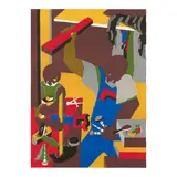 Jacob Lawrence, Builders Three (Nesbett L91-1), 1991, Offset lithograph in colors on wove paper