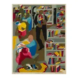 Jacob Lawrence, Schomburg Library (Nesbett L87-1), 1987, Lithograph in colors on wove paper