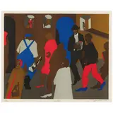 Jacob Lawrence, Windows (Nesbett L77-4), 1977, Offset lithograph in colors on wove paper