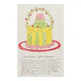 Andy Warhol, Three plates, from Wild Raspberries (Feldman & Schellman IV131.A; IV.137A; IV.139A), 1959, A group of three off-set lithographs with hand-coloring on laid paper contained in fuchsia buckram board portfolio cover