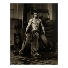 Fred with Tires by Herb Ritts, 1984, Gelatin silver print; the photographer's credit stamp on the reverse, sold Apr 2026