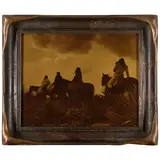 Edward S. Curtis, The Storm - Apache, 1906, Orotone, probably printed before 1920; signed in the negative, presented in its original Curtis Studio pie crust-style frame