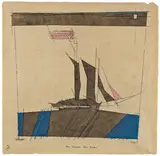 The Schooner from Bremen by Lyonel Feininger, 1935, Aquarell und Tuschfeder auf chamoisfarbenem Bütten, sold Dec 2007