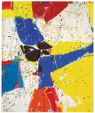 Sam Francis, Red and Blue (Homage to Jensen), 1959, Gouache auf Papier