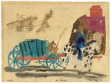 Das Fuhrwerk by Lyonel Feininger, 1915, Aquarell und Tuschfeder auf Arches-Bütten, sold Nov 2018