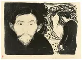 Edvard Munch, Eifersucht I, 1896, Lithografie auf glattem Papier