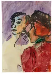 Im Café by Emil Nolde, 1910, Aquarell und Tuschfeder auf Bütten, sold Jun 2016
