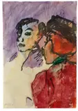Im Café by Emil Nolde, 1910, Aquarell und Tuschfeder auf Bütten, sold Jun 2016
