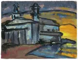Emil Nolde, Abenddämmerung mit Kirche