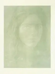 Dominique by Franz Gertsch, 1988, Holzstich in Gelb auf Japan, sold Jun 2009