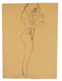 Gustav Klimt, Stehender Akt nach rechts