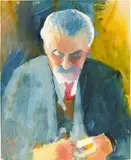 August Macke, Bildnisstudie Bernhard Koehler, 1913, Gouache über Bleistift auf Karton