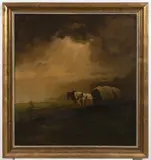 Viktor Rolín, Carriage on the Road, First half of 20th century, oil on plywood