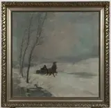 Josef Svoboda, Sleigh in Winter, First half of 20th century, oil on canvas